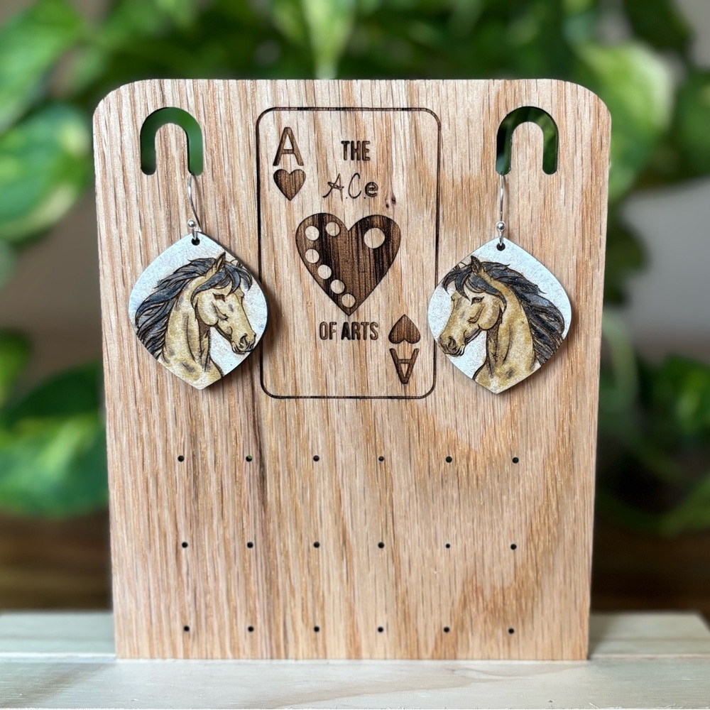Horse earrings. Western dangle.